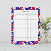Blank Calendar Page - Red, White, and Blue (Standing Front)