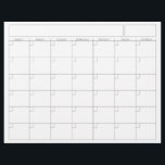 Blank Calendar Page - Sunday Start Landscape View<br><div class="desc">A blank calendar page to be used in a planner or for homeschool. The portrait view fits into a binder or current journal. A simple Sunday-Saturday month view that can be filled out with the name of the month and the year at the top.</div>