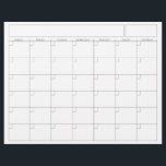 Blank Calendar Page - Sunday Start Landscape View<br><div class="desc">A blank calendar page to be used in a planner or for homeschool. The portrait view fits into a binder or current journal. A simple Sunday-Saturday month view that can be filled out with the name of the month and the year at the top.</div>