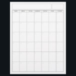Blank Calendar Page - Sunday Start Portrait View<br><div class="desc">A blank calendar page to be used in a planner or for homeschool. The portrait view fits into a binder or current journal. A simple Sunday-Saturday month view that can be filled out with the name of the month and the year at the top.</div>