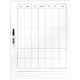 Blank Calendar Template Large Dry Erase Boards