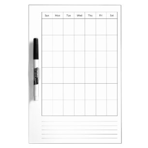 Blank Calendar Template Medium Dry Erase Boards
