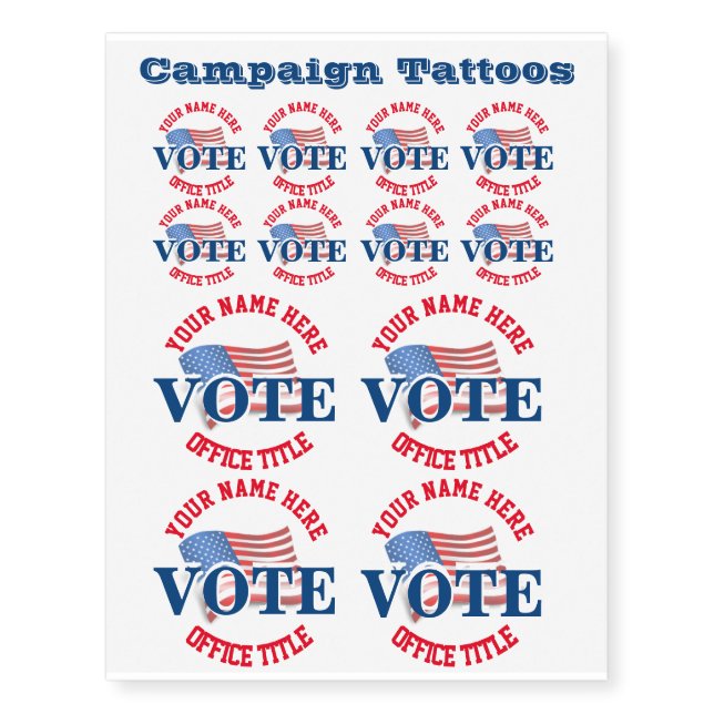 Blank Campaign Template Temporary Tattoos (Front)