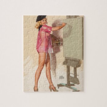 Blank Canvas Pin Up Art Jigsaw Puzzle by Pin_Up_Art at Zazzle