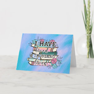 Blank Card:  Book Lover "1000 Lives" Card