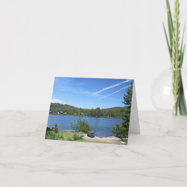 Blank Card, Canoes on Mountain Lake Thank You Card (Front)