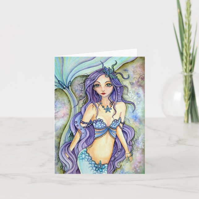 Blank Card - Dream of Purple mermaid (Front)