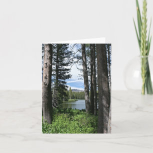 Blank Card, Mountain Lake, Forest Letterpress Thank You Card