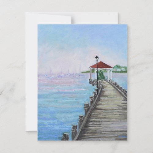 Blank Card Painting Northport Village DocK