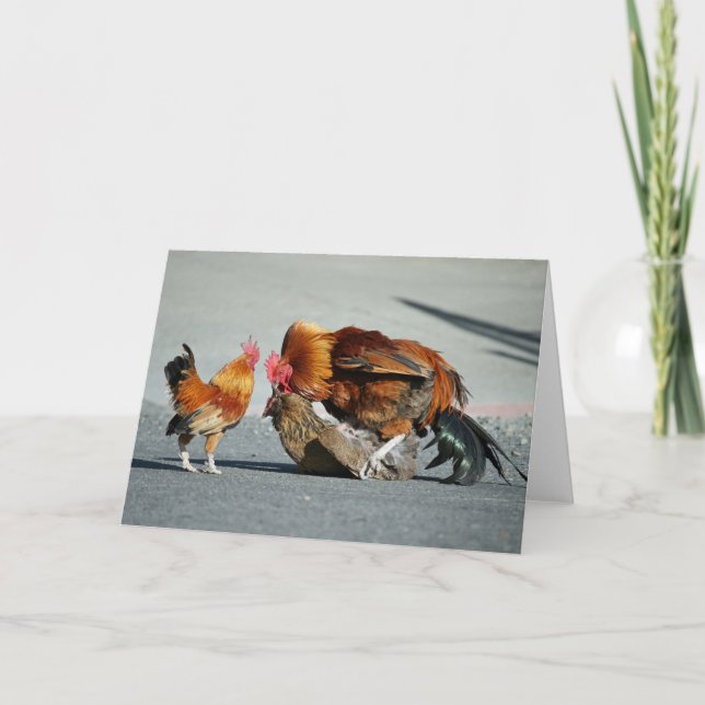 Blank Card, Rooster Letterpress Thank You Card (Front)