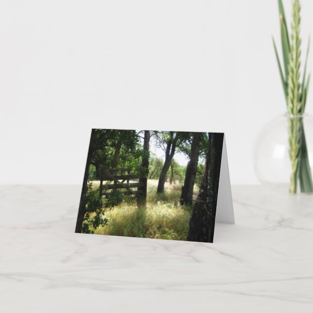 Blank Card, Rustic Gate Letterpress Thank You Card (Front)
