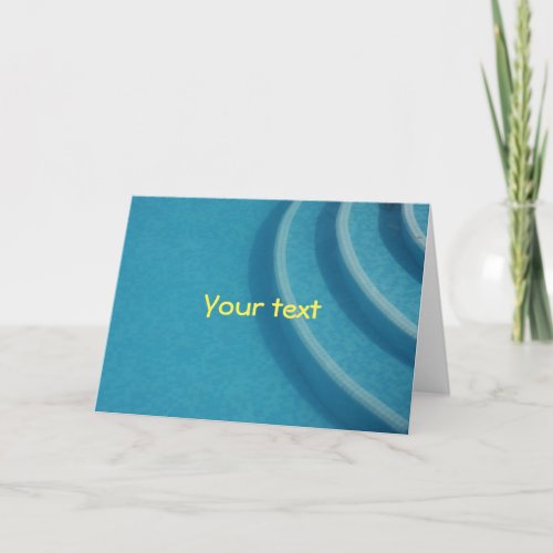 Blank card swimming pool vacation holiday on front