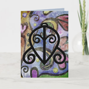 Blank Card with Adinkra Symbol for Love On It