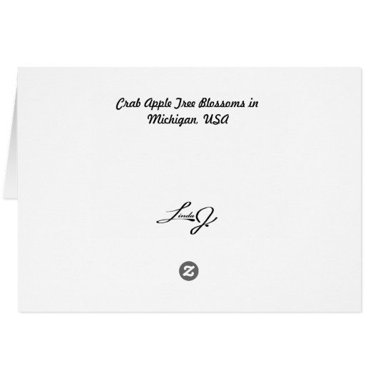 Blank Card with Crab Apple Blossoms Background (Back Horizontal)