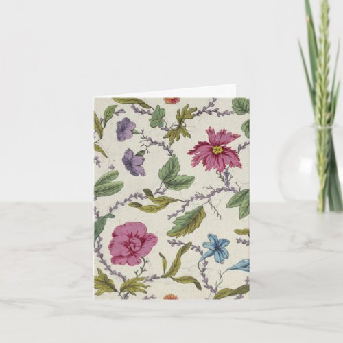 Blank Card with Floral Design for Printed Fabric