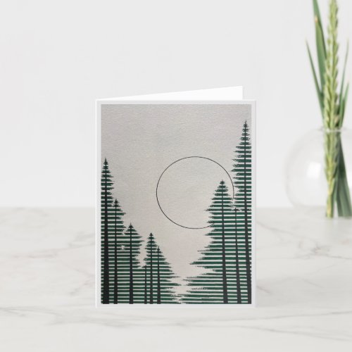 Blank card with Forest and Moon
