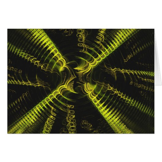 Blank Card with Fractal Spiral Design Background (Front Horizontal)