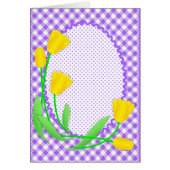 Blank Card with Gingham and Tulips (Front)