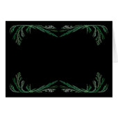 Blank Card with Green & Black Fractal Border (Front Horizontal)