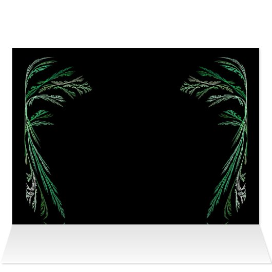 Blank Card with Green & Black Fractal Border (Inside Horizontal (Top))