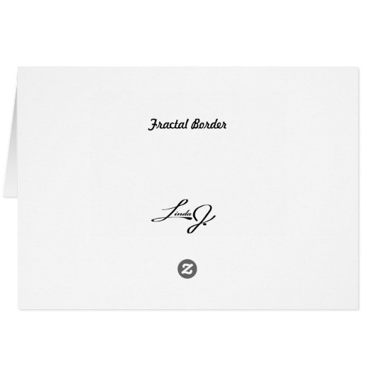 Blank Card with Green & Black Fractal Border (Back Horizontal)