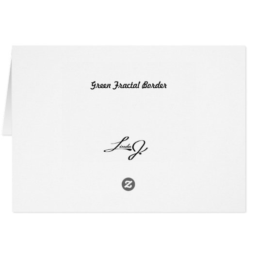 Blank Card with Green Fractal Border (Back Horizontal)