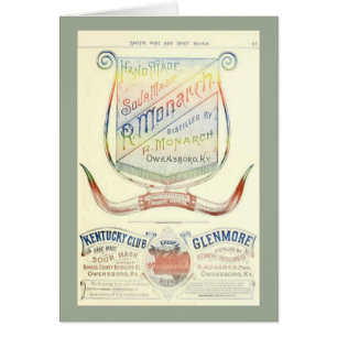 Blank card with historic 1893 whiskey label