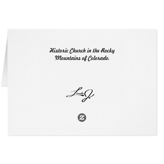 Blank Card with Historic Church Colorado (Back Horizontal)