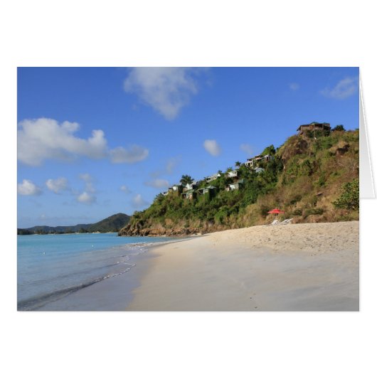 Blank Card with image of Beach in Antigua (Front Horizontal)