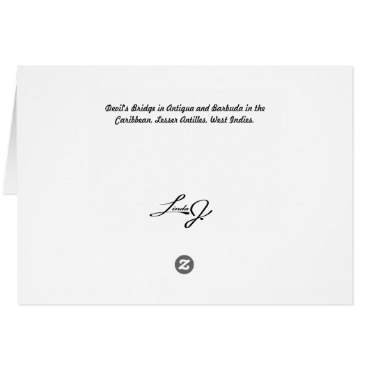 Blank Card with image of Devil's Bridge in Antigua (Back Horizontal)