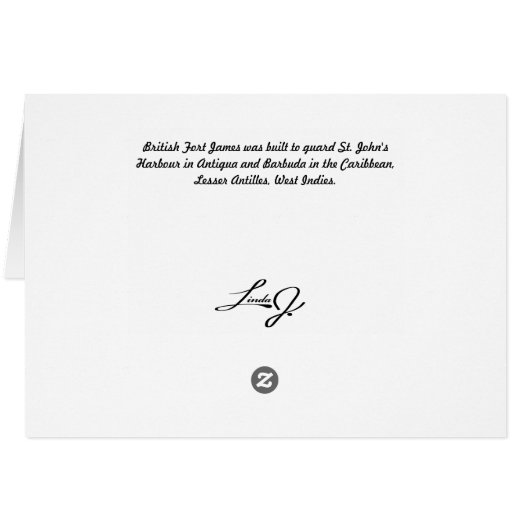 Blank Card with image of Fort James in Antigua (Back Horizontal)