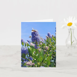 Blank card with lilac flowers