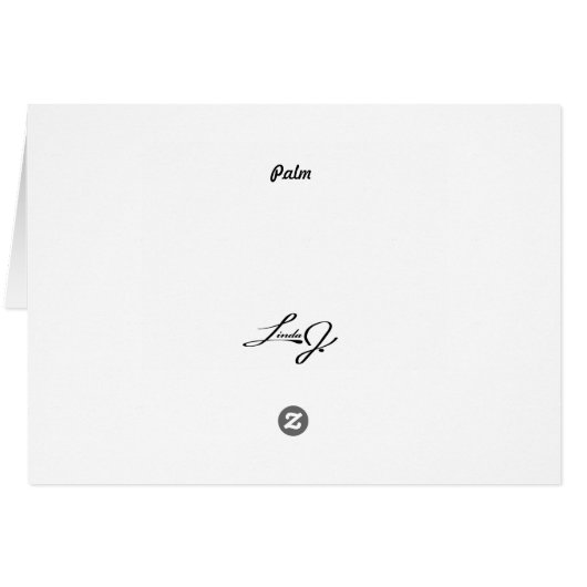 Blank Card with Palm (Back Horizontal)