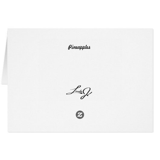 Blank Card with Pineapple Background (Back Horizontal)