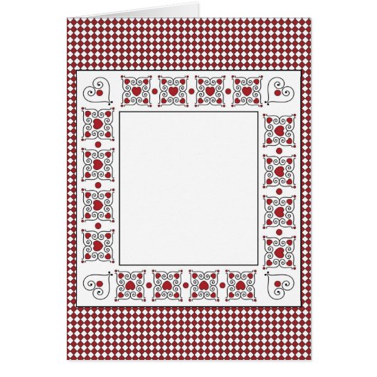 Blank Card with Red & Black Heart Background (Front)