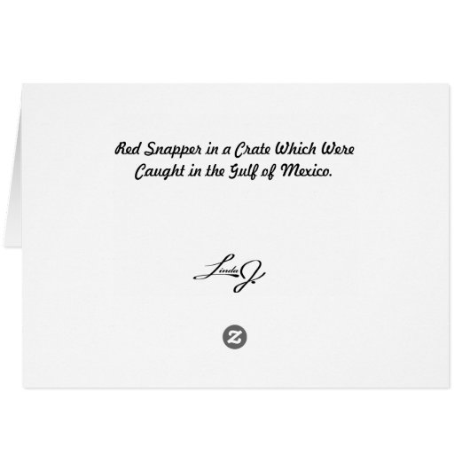 Blank Card with Red Snapper Background (Back Horizontal)