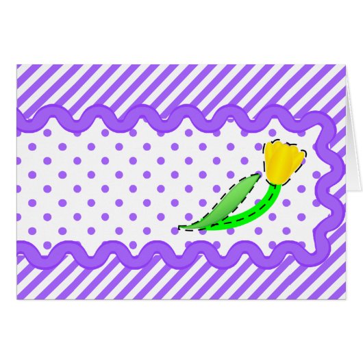 Blank Card with Stripes and Tulips (Front Horizontal)
