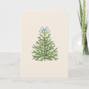 Blank Card with Watercolor Christmas Tree