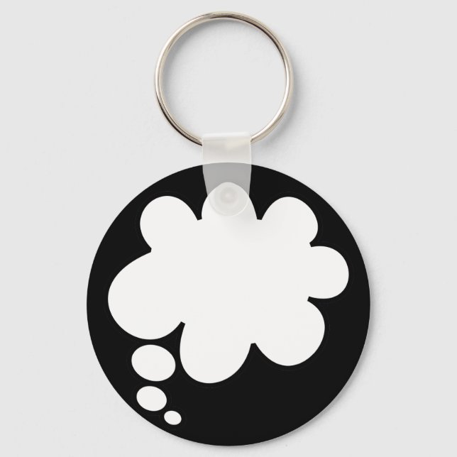 Blank Cartoon Comic Thought Message Balloon Keychain (Front)
