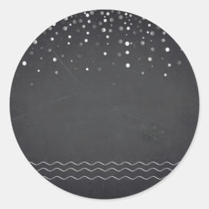 Blank Chalkboard Confetti Customize Tex Classic Round Sticker