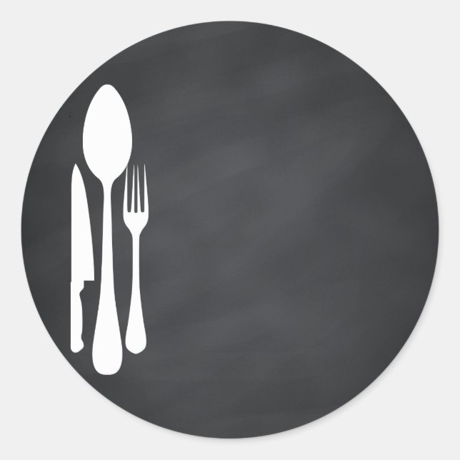Blank Chalkboard Customize Text Kitchen Tools Classic Round Sticker (Front)