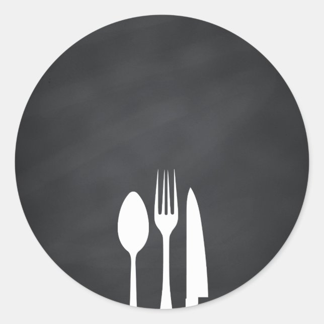 Blank Chalkboard Customize Text Kitchen Tools Classic Round Sticker (Front)