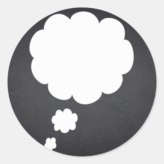 Blank  Chalkboard Customize Text Talk Bubble Classic Round Sticker (Front)