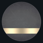 Blank  Chalkboard Gold Striped Customize Text Classic Round Sticker<br><div class="desc">A clean blank chalkboard or blackboard to customize the text for every occasion.</div>