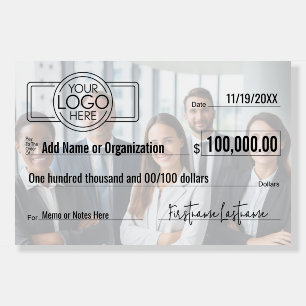 Blank Check for Awards, Charity - photo background Foam Board