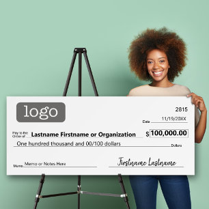 Blank Check for Sweepstakes, Awards, Charity Foam  Board