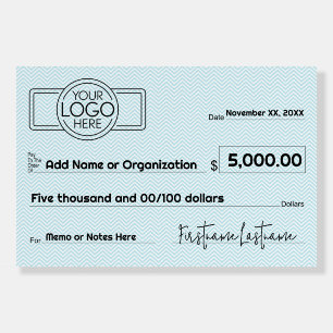 Blank Check for Sweepstakes & Awards Foam Board