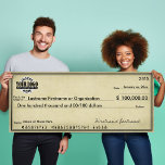 Blank Check for Sweepstakes & Awards PARCHMENT Poster<br><div class="desc">(CHECK ACCOUNT NUMBERS ARE FALSE)  1) Upload your logo (USE A .PNG FILE). 2) Fill in all of the text information. 3) Choose a poster size and stock.</div>