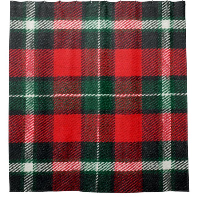 Blank checkered fabric texture, background with co shower curtain (Front)