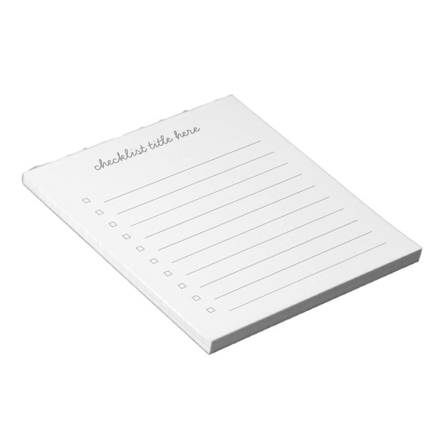 Blank Checklist | Check Boxes 40 Tear Away Pages Notepad (Angled)